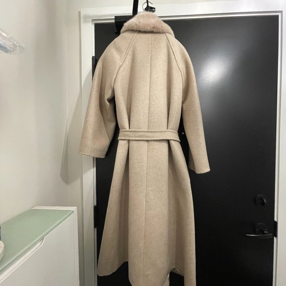NEW Max Mara Cut the label shop Intrend - 100% Cashmere Mink Collar Coat IT34 - Picture 8 of 13
